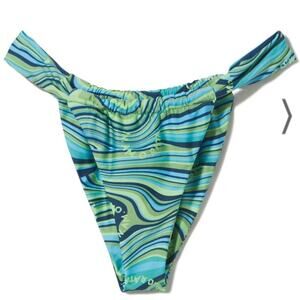NWT Inamorata "Neptune" Cheeky Bikini Bottoms in Pacific Swirl Size XL